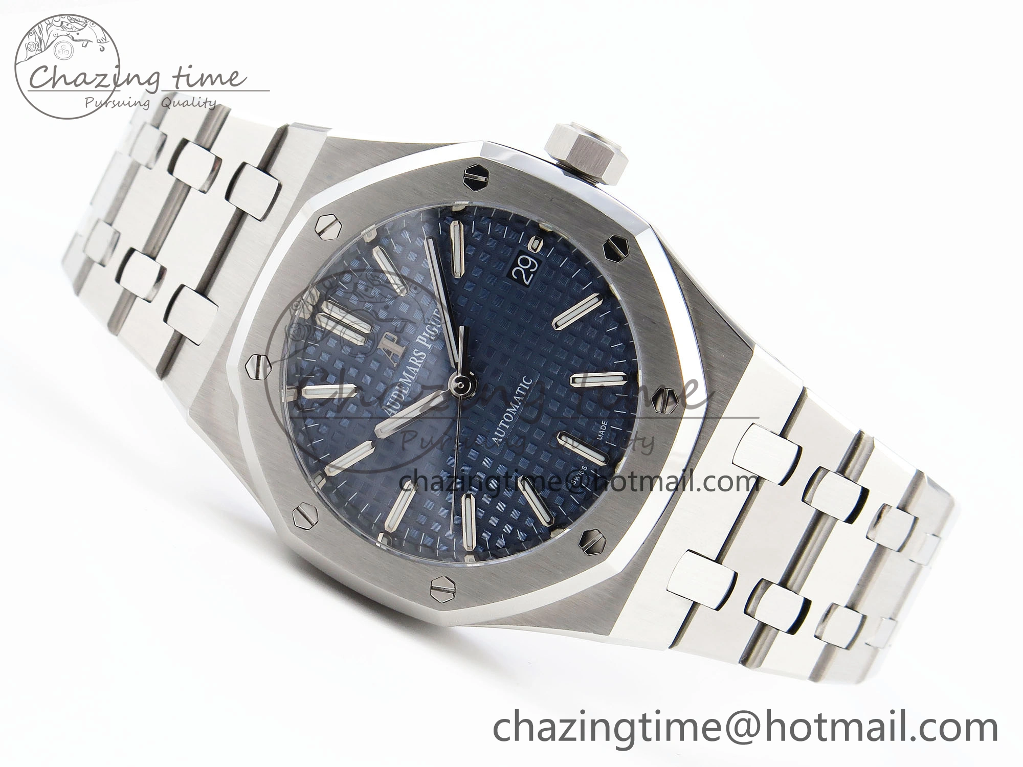 Contemporary Royal Oak 37mm 15450 SS IPF Best Edition Blue Dial on SS Bracelet SA3120 Super Clone 4563
