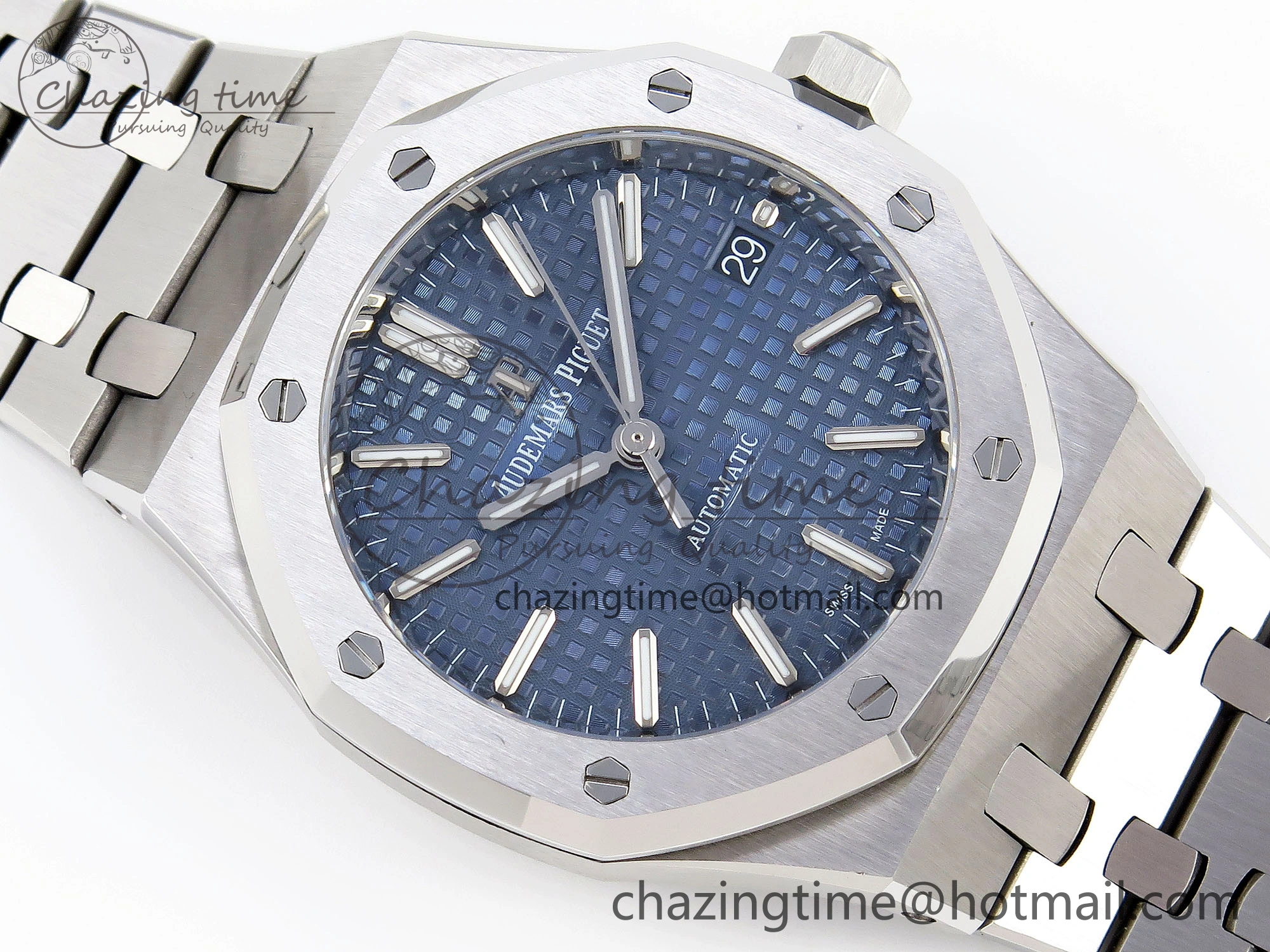 Contemporary Royal Oak 37mm 15450 SS IPF Best Edition Blue Dial on SS Bracelet SA3120 Super Clone 4563