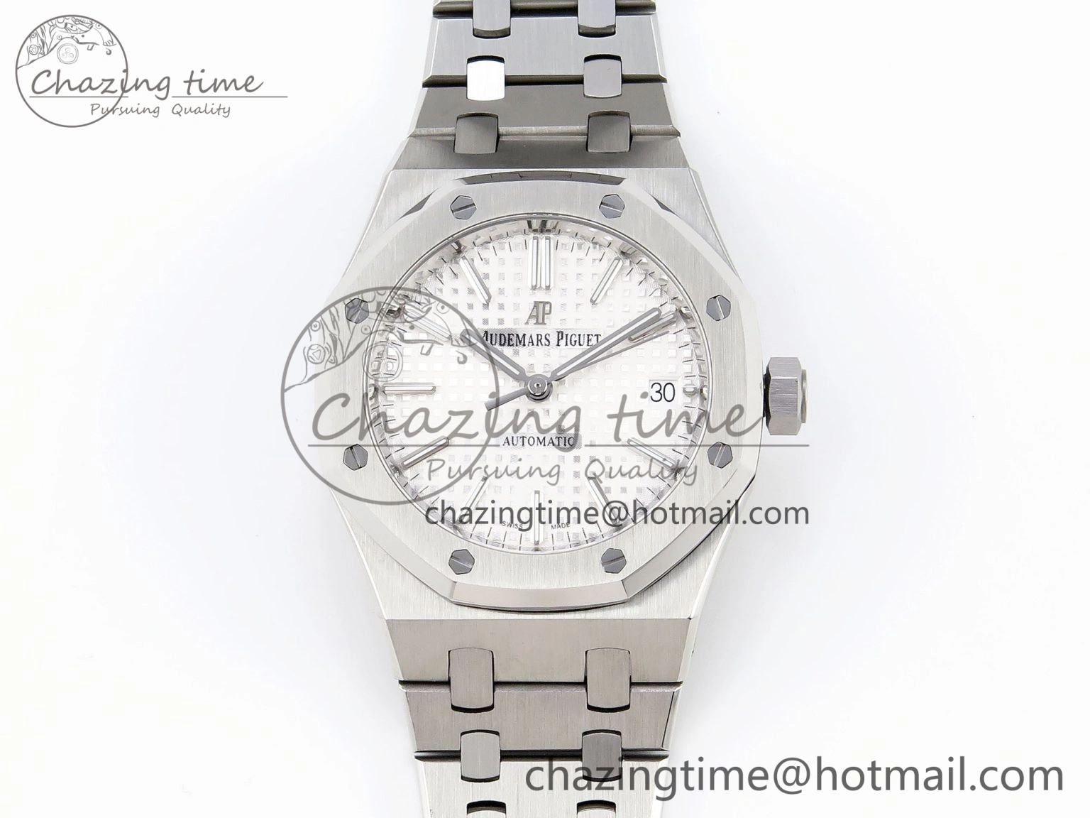 HighPerformance Royal Oak 37mm 15450 SS IPF Best Edition White Dial on SS Bracelet SA3120 Super Clone 4561