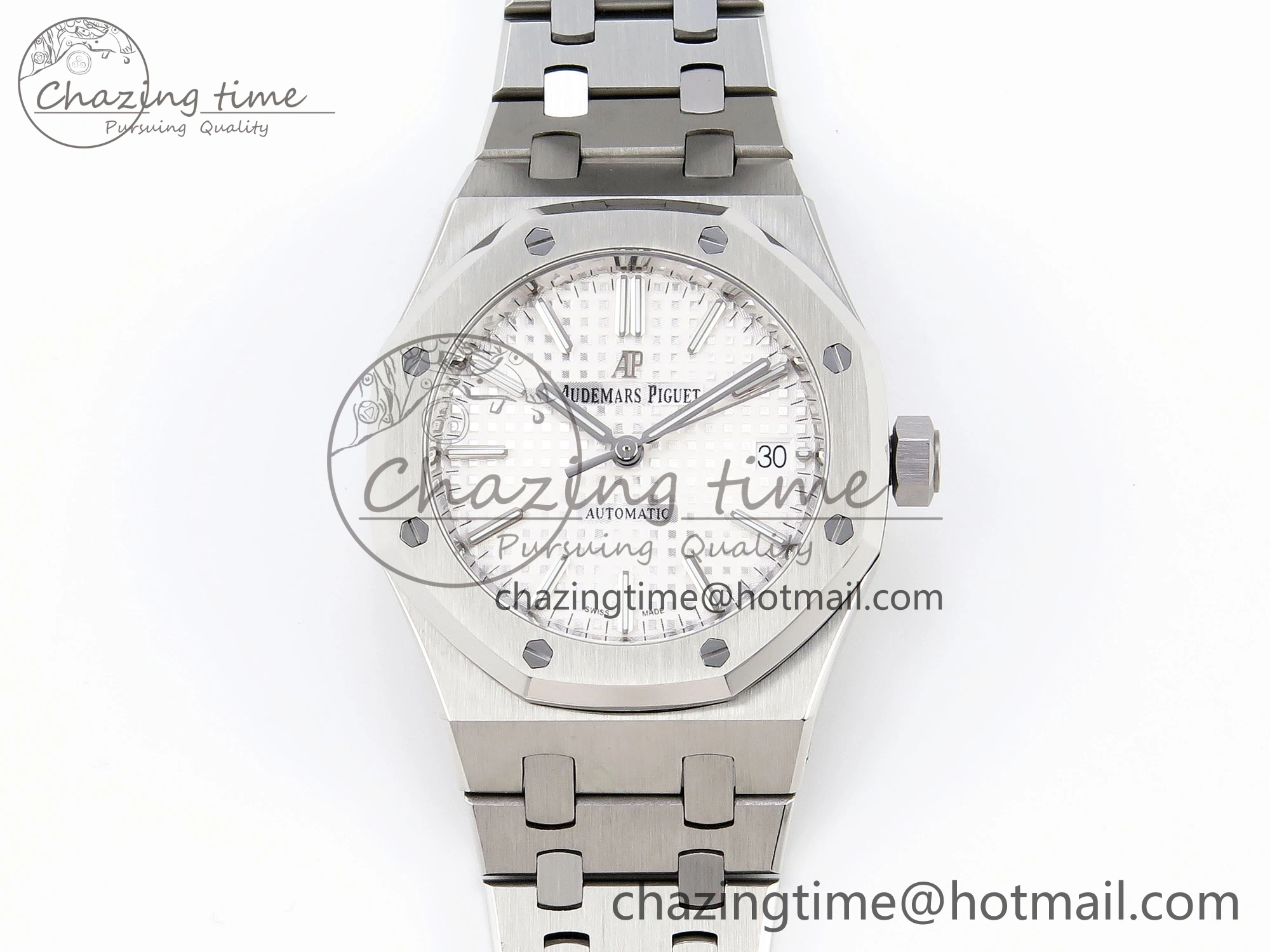 HighPerformance Royal Oak 37mm 15450 SS IPF Best Edition White Dial on SS Bracelet SA3120 Super Clone 4561