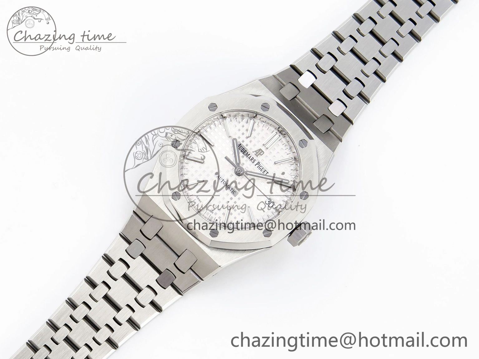 HighPerformance Royal Oak 37mm 15450 SS IPF Best Edition White Dial on SS Bracelet SA3120 Super Clone 4561