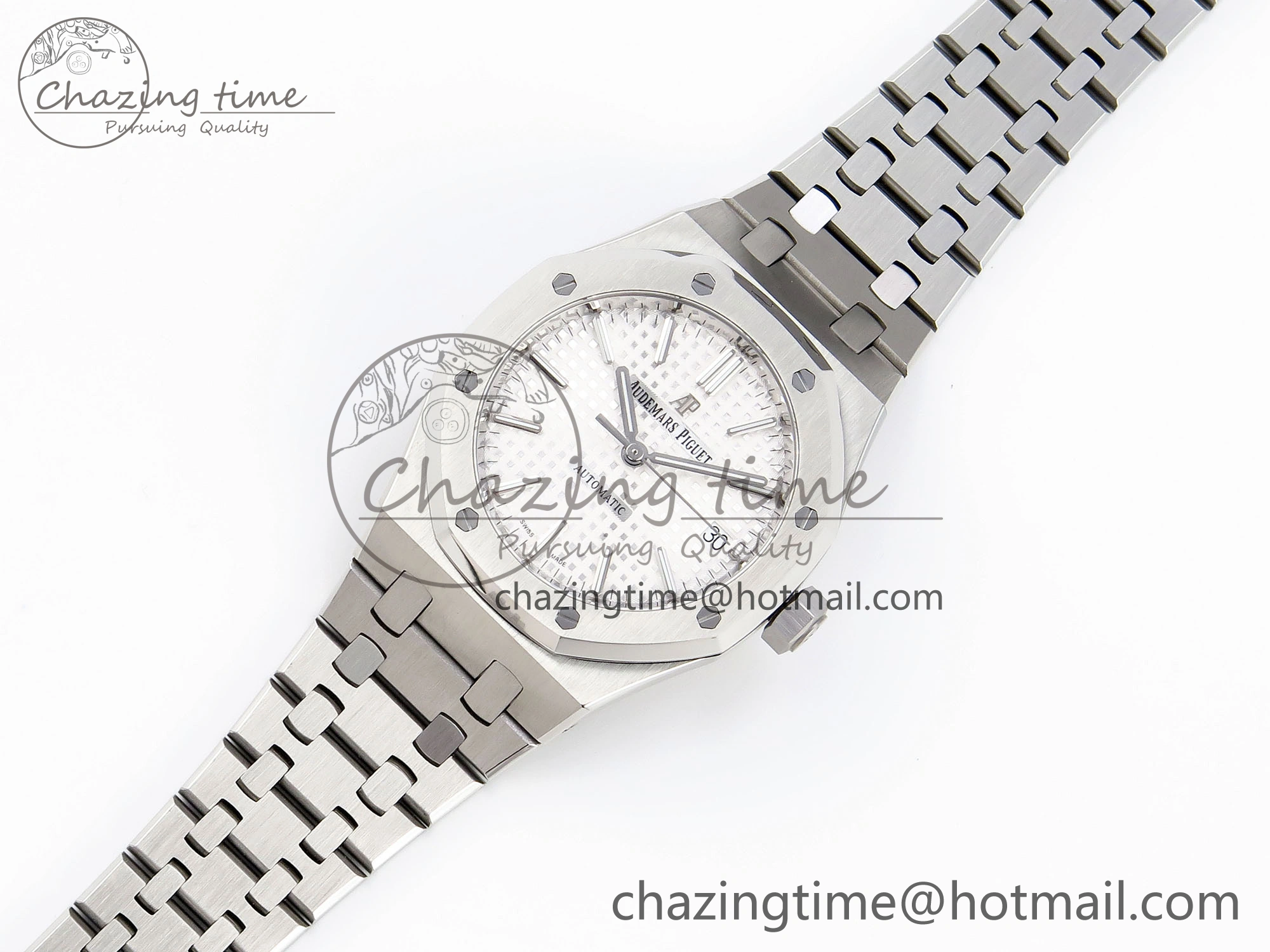 HighPerformance Royal Oak 37mm 15450 SS IPF Best Edition White Dial on SS Bracelet SA3120 Super Clone 4561