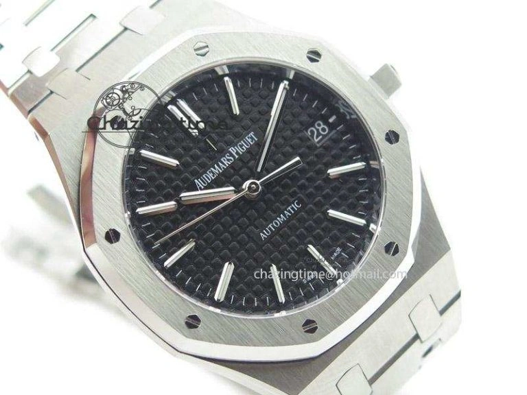 Comfortable Royal Oak 37mm 15450 SS JF 1:1 Best Edition Black Dial On SS Bracelet A 5098