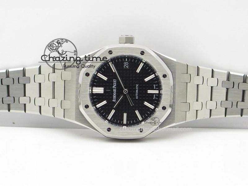 Comfortable Royal Oak 37mm 15450 SS JF 1:1 Best Edition Black Dial On SS Bracelet A 5098