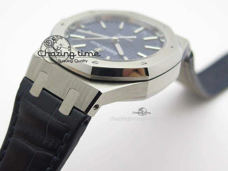 Royal Oak 37mm 15450 SS JF 1:1 Best Edition Blue Dial On Blue Leather Strap A Trendy 5062