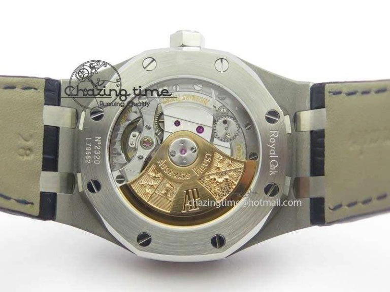 Royal Oak 37mm 15450 SS JF 1:1 Best Edition Blue Dial On Blue Leather Strap A Trendy 5062