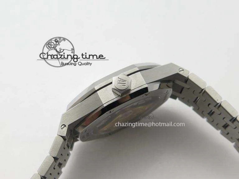 Breathable Royal Oak 37mm 15450 SS JF 1:1 Best Edition Diamonds Bezel Blue Dial On SS Bracelet A 5093
