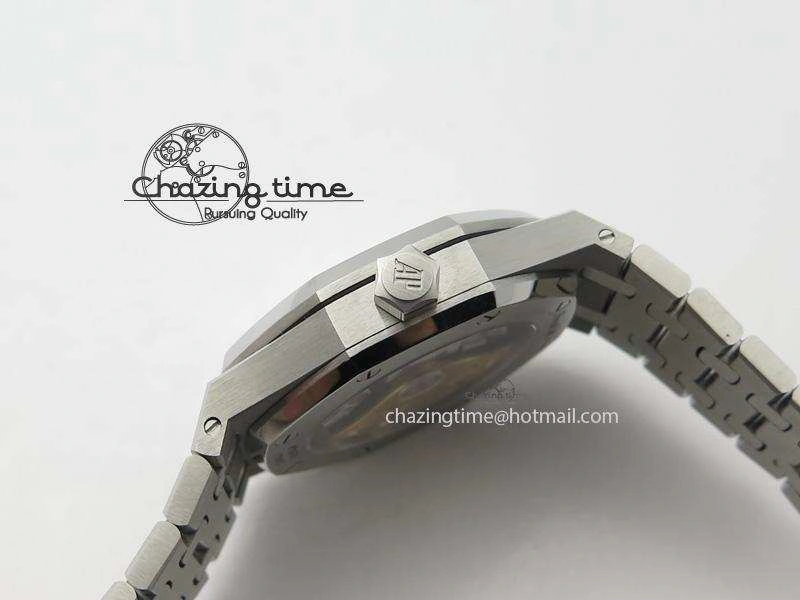 Breathable Royal Oak 37mm 15450 SS JF 1:1 Best Edition Diamonds Bezel Blue Dial On SS Bracelet A 5093