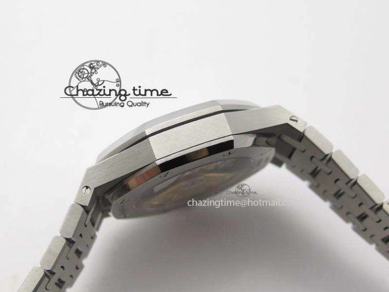 Breathable Royal Oak 37mm 15450 SS JF 1:1 Best Edition Diamonds Bezel Blue Dial On SS Bracelet A 5093