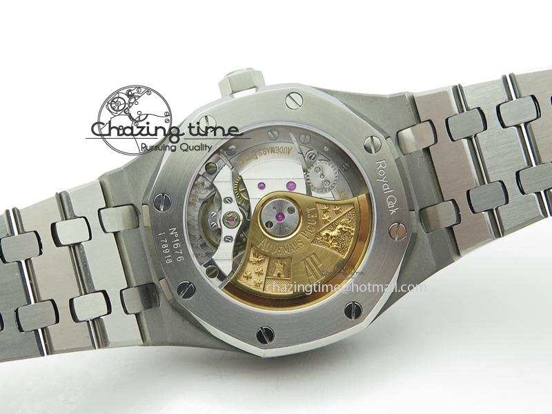 Breathable Royal Oak 37mm 15450 SS JF 1:1 Best Edition Diamonds Bezel Blue Dial On SS Bracelet A 5093