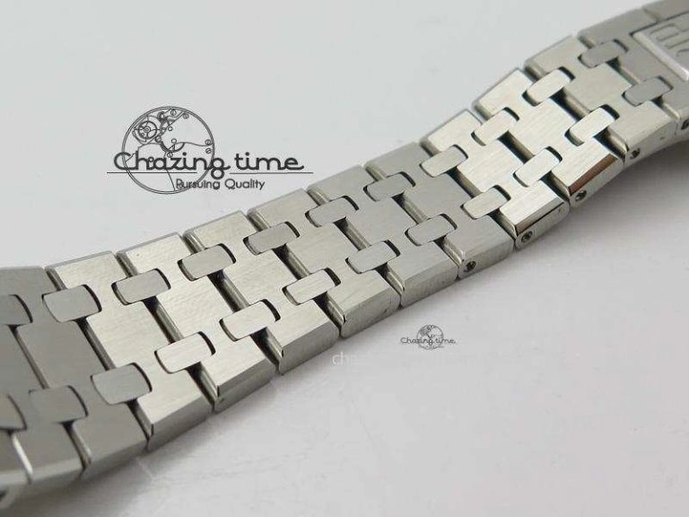 Breathable Royal Oak 37mm 15450 SS JF 1:1 Best Edition Diamonds Bezel Blue Dial On SS Bracelet A 5093