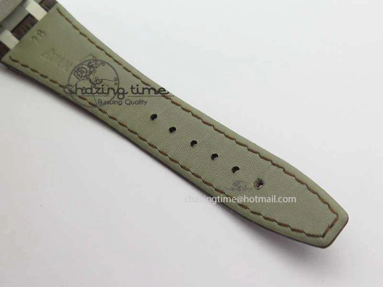 ComfortFit Royal Oak 37mm 15450 SS JF 1:1 Best Edition Silver Dial On Brown Leather Strap A 5063
