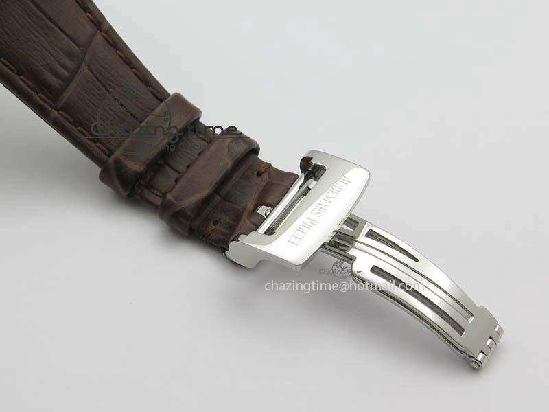 ComfortFit Royal Oak 37mm 15450 SS JF 1:1 Best Edition Silver Dial On Brown Leather Strap A 5063