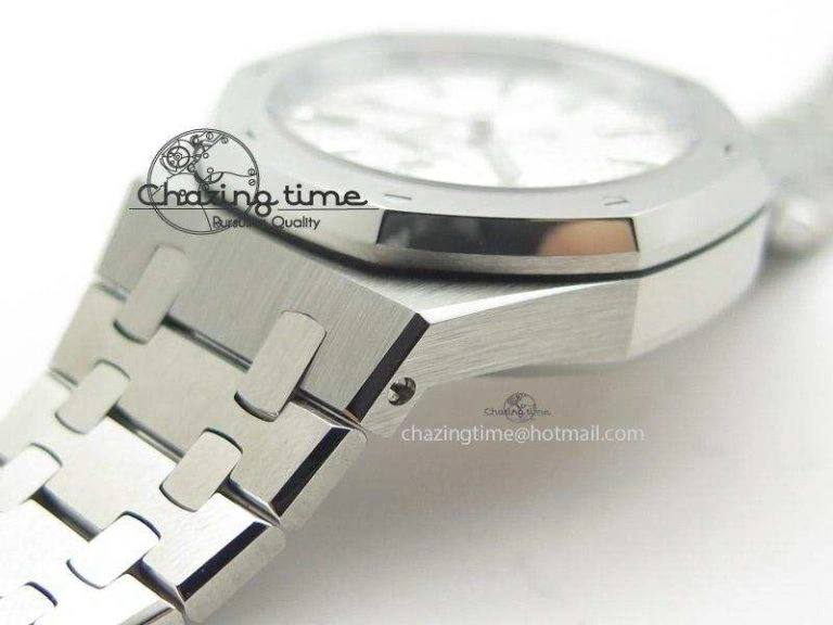 SmoothTexture Royal Oak 37mm 15450 SS JF 1:1 Best Edition White Dial On SS Bracelet A 5099
