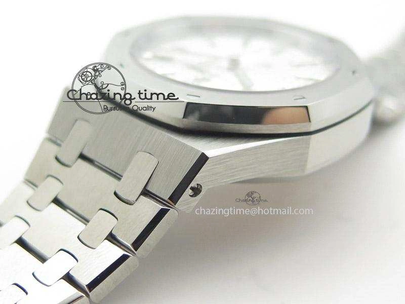 SmoothTexture Royal Oak 37mm 15450 SS JF 1:1 Best Edition White Dial On SS Bracelet A 5099