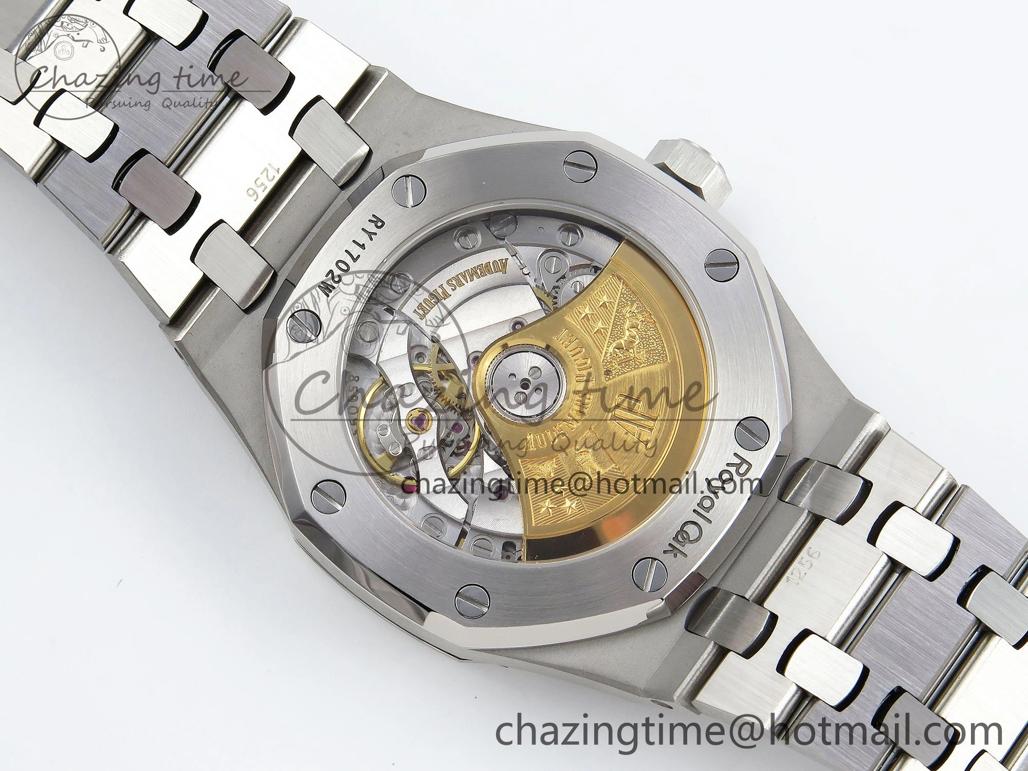 Sporty Royal Oak 37mm 15450 SS ZF 1:1 Best Edition Blue Textured Dial on SS Bracelet SA3120 Super Clone 4444