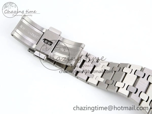 Sporty Royal Oak 37mm 15450 SS ZF 1:1 Best Edition Blue Textured Dial on SS Bracelet SA3120 Super Clone 4444