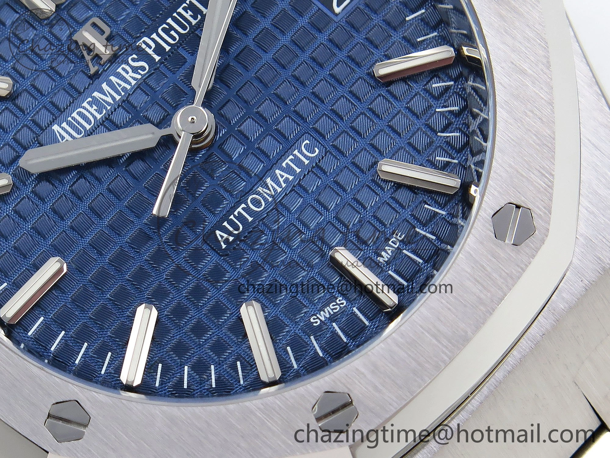 Sporty Royal Oak 37mm 15450 SS ZF 1:1 Best Edition Blue Textured Dial on SS Bracelet SA3120 Super Clone 4444