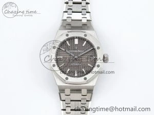 Royal Oak 37mm 15450 SS ZF 1:1 Best Edition Gray Textured Dial on SS Bracelet SA3120 Super Clone Contemporary 4443