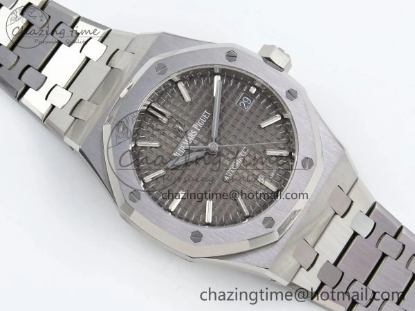 Royal Oak 37mm 15450 SS ZF 1:1 Best Edition Gray Textured Dial on SS Bracelet SA3120 Super Clone Contemporary 4443