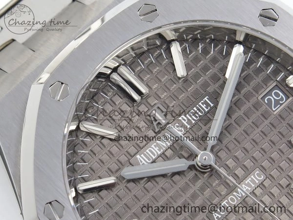 Royal Oak 37mm 15450 SS ZF 1:1 Best Edition Gray Textured Dial on SS Bracelet SA3120 Super Clone Contemporary 4443