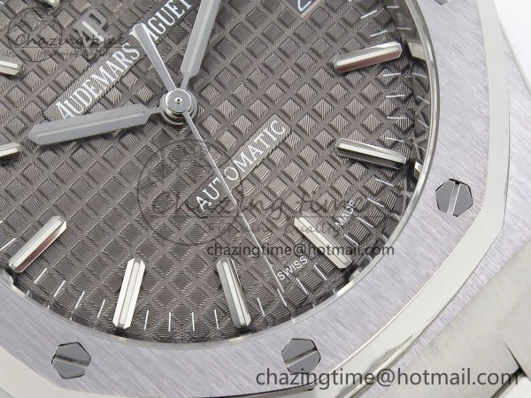 Royal Oak 37mm 15450 SS ZF 1:1 Best Edition Gray Textured Dial on SS Bracelet SA3120 Super Clone Contemporary 4443