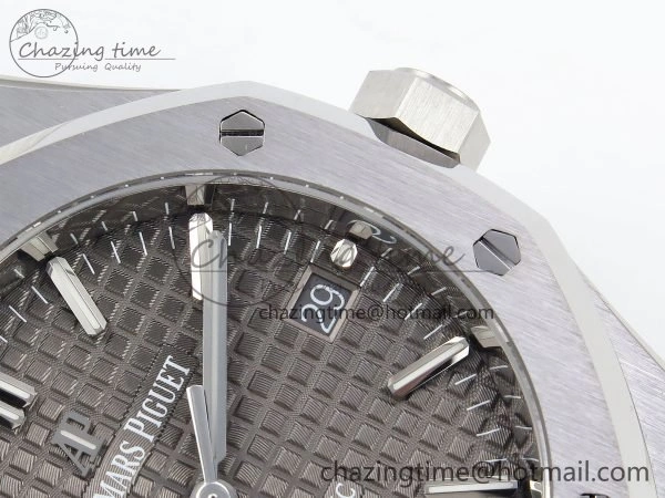 Royal Oak 37mm 15450 SS ZF 1:1 Best Edition Gray Textured Dial on SS Bracelet SA3120 Super Clone Contemporary 4443