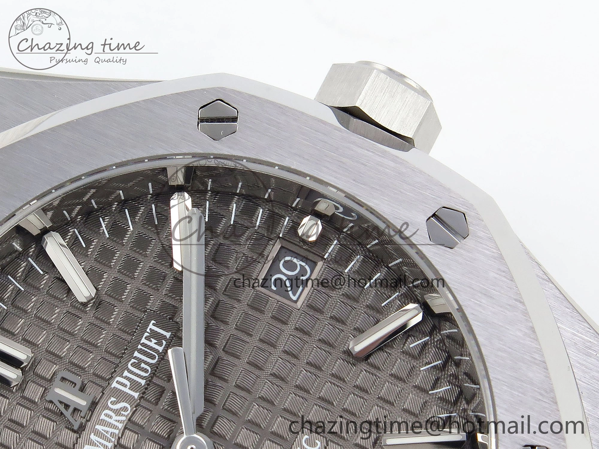 Royal Oak 37mm 15450 SS ZF 1:1 Best Edition Gray Textured Dial on SS Bracelet SA3120 Super Clone Contemporary 4443