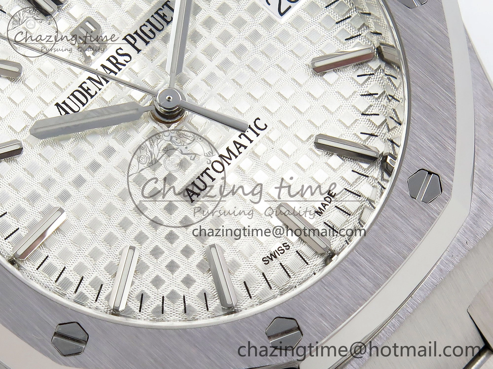 Royal Oak 37mm 15450 SS ZF 1:1 Best Edition White Textured Dial on SS Bracelet SA3120 Super Clone Practical 4448