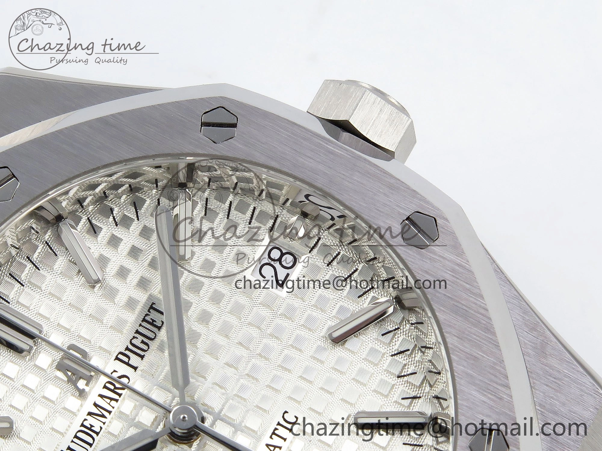 Royal Oak 37mm 15450 SS ZF 1:1 Best Edition White Textured Dial on SS Bracelet SA3120 Super Clone Practical 4448