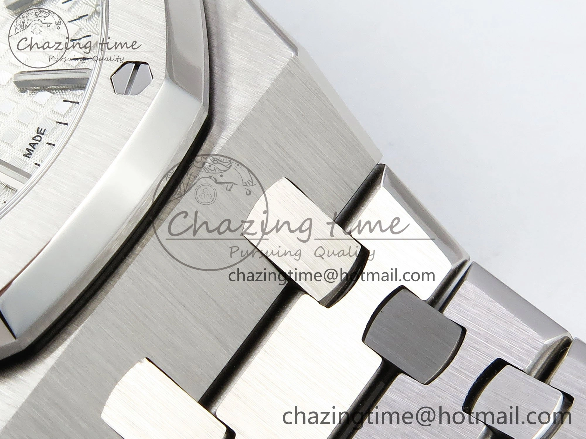 Royal Oak 37mm 15450 SS ZF 1:1 Best Edition White Textured Dial on SS Bracelet SA3120 Super Clone Practical 4448