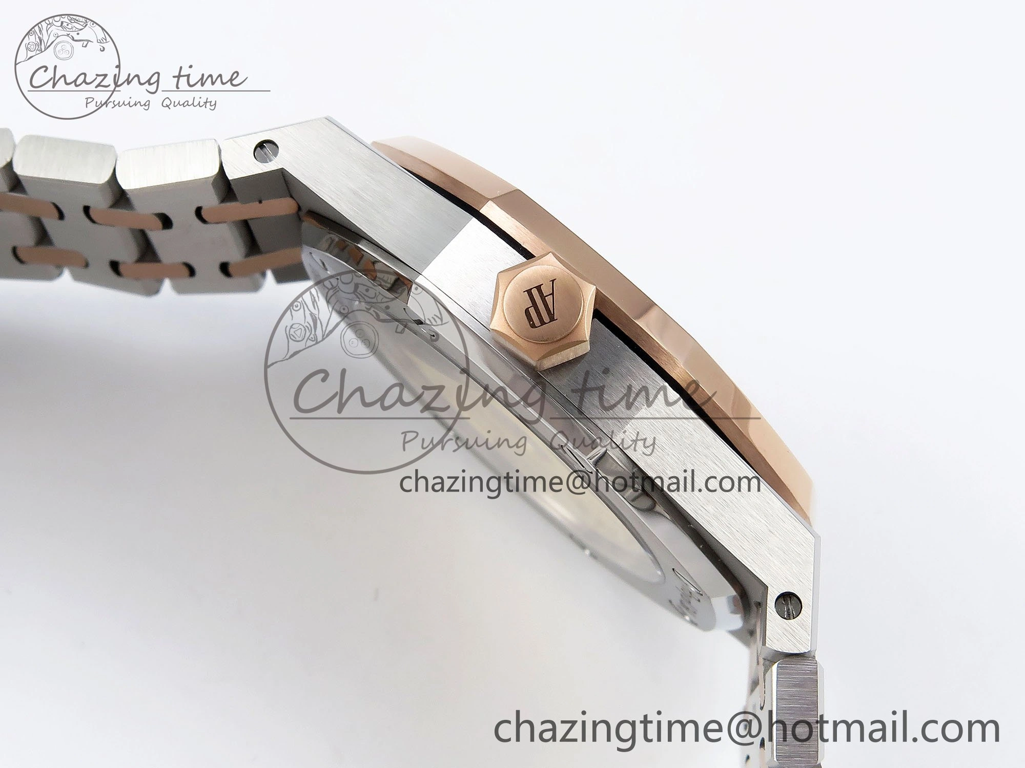 Royal Oak 37mm 15450 SS RG APSF 1:1 Best Edition White Textured Dial on SS RG Bracelet SA3120 Super Clone Vibrant 4458