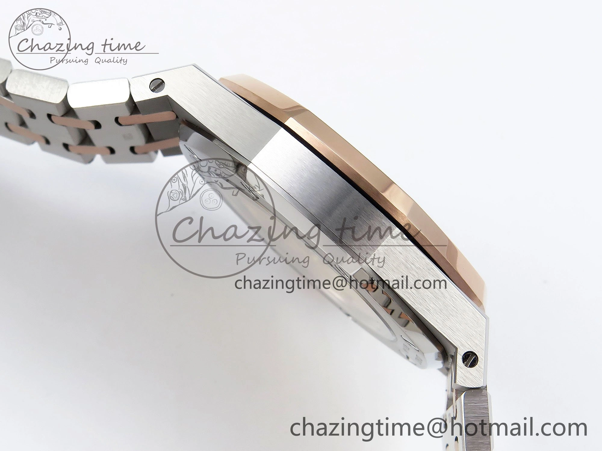 Royal Oak 37mm 15450 SS RG APSF 1:1 Best Edition White Textured Dial on SS RG Bracelet SA3120 Super Clone Vibrant 4458