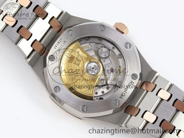 Royal Oak 37mm 15450 SS RG APSF 1:1 Best Edition White Textured Dial on SS RG Bracelet SA3120 Super Clone Vibrant 4458