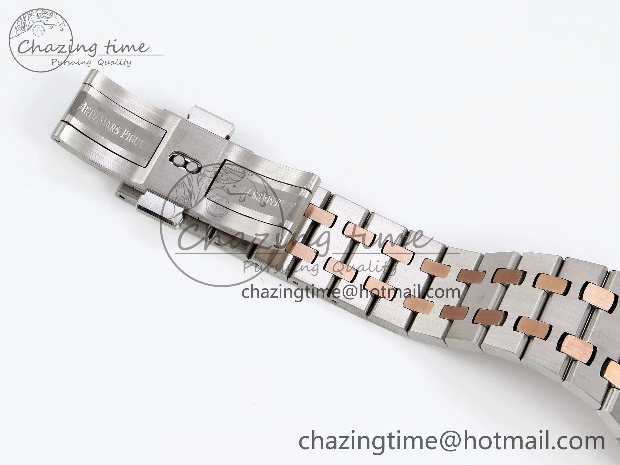 Royal Oak 37mm 15450 SS RG APSF 1:1 Best Edition White Textured Dial on SS RG Bracelet SA3120 Super Clone Vibrant 4458