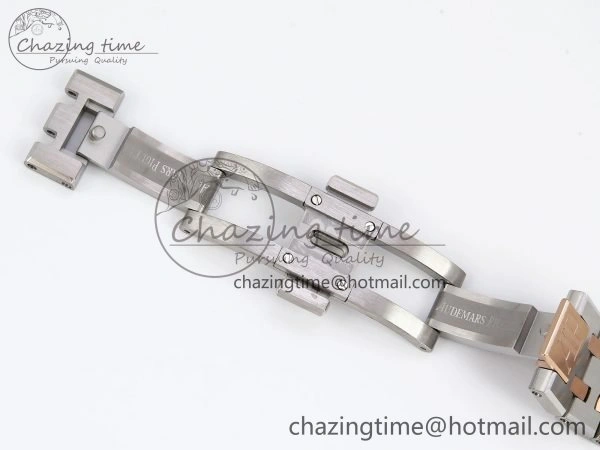 Royal Oak 37mm 15450 SS RG APSF 1:1 Best Edition White Textured Dial on SS RG Bracelet SA3120 Super Clone Vibrant 4458