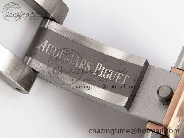 Royal Oak 37mm 15450 SS RG APSF 1:1 Best Edition White Textured Dial on SS RG Bracelet SA3120 Super Clone Vibrant 4458
