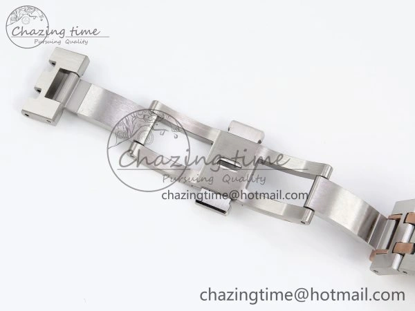 Royal Oak 37mm 15450 SS RG APSF 1:1 Best Edition White Textured Dial on SS RG Bracelet SA3120 Super Clone Vibrant 4458