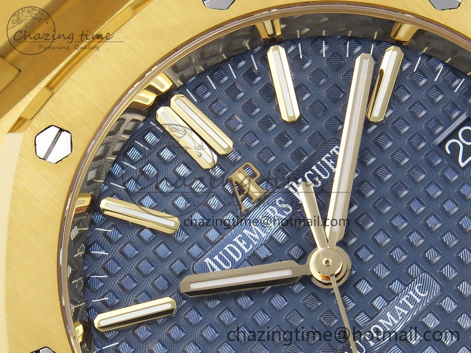 Packable Royal Oak 37mm 15450 YG IPF Best Edition Blue Dial on YG Bracelet SA3120 Super Clone 4564