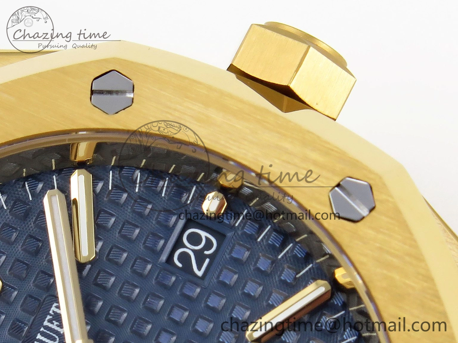 Packable Royal Oak 37mm 15450 YG IPF Best Edition Blue Dial on YG Bracelet SA3120 Super Clone 4564