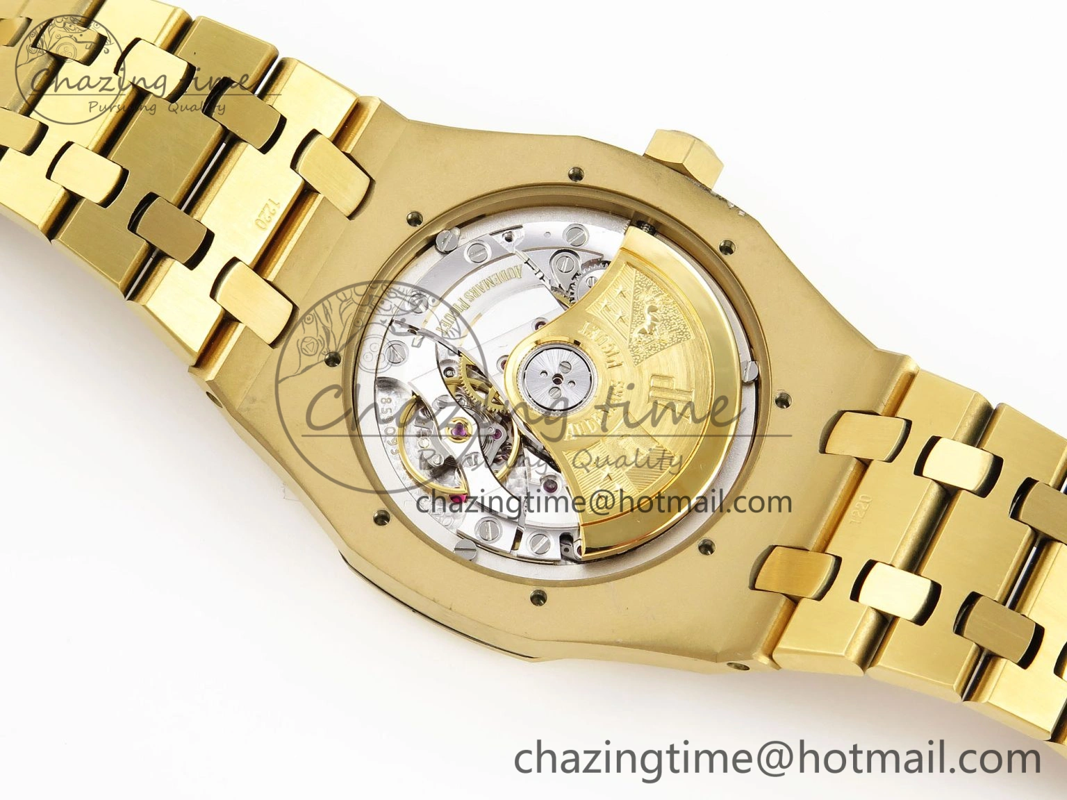 Packable Royal Oak 37mm 15450 YG IPF Best Edition Blue Dial on YG Bracelet SA3120 Super Clone 4564