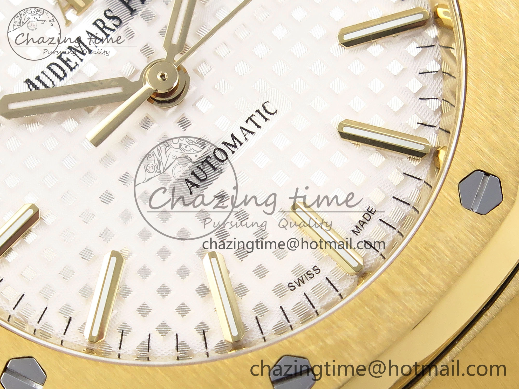Royal Oak 37mm 15450 YG IPF Best Edition White Dial on YG Bracelet SA3120 Super Clone Casual 4566