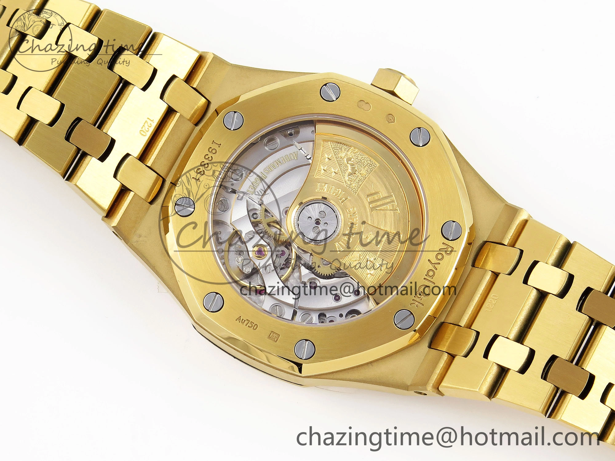 Royal Oak 37mm 15450 YG IPF Best Edition White Dial on YG Bracelet SA3120 Super Clone Casual 4566