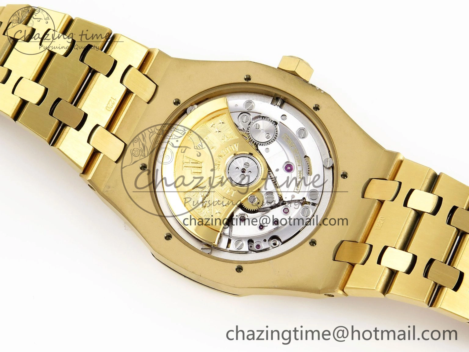 Royal Oak 37mm 15450 YG IPF Best Edition White Dial on YG Bracelet SA3120 Super Clone Casual 4566
