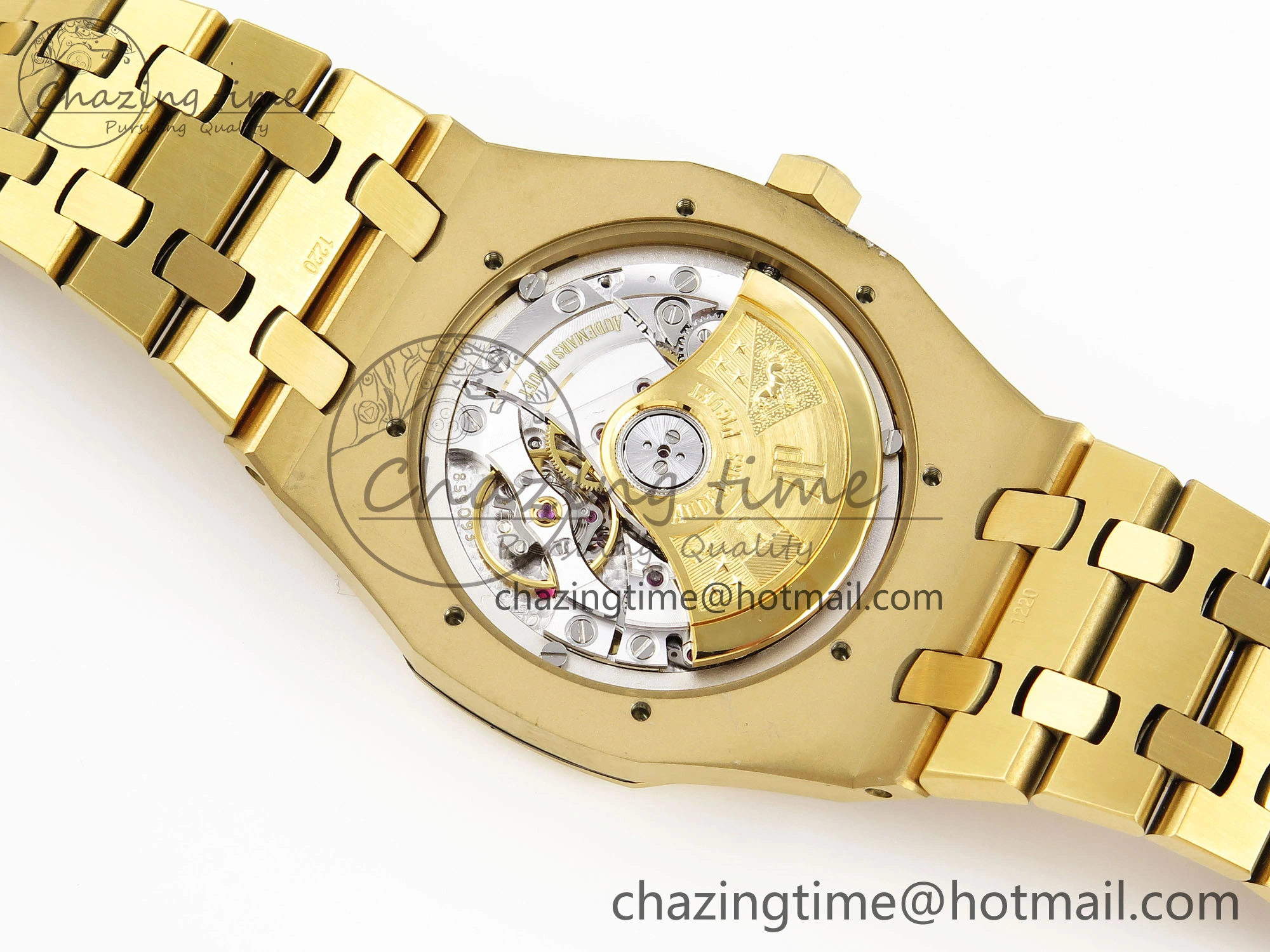 Royal Oak 37mm 15450 YG IPF Best Edition White Dial on YG Bracelet SA3120 Super Clone Casual 4566