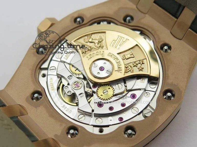 MoistureWicking Royal Oak 37mm 15452 RG Full Paved Diamonds JF 1:1 Best Edition Diamonds Dial On Leather Strap A 5031