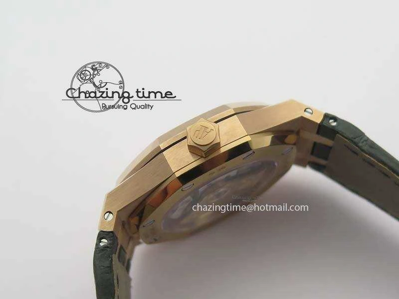 MoistureWicking Royal Oak 37mm 15452 RG Full Paved Diamonds JF 1:1 Best Edition Diamonds Dial On Leather Strap A 5031