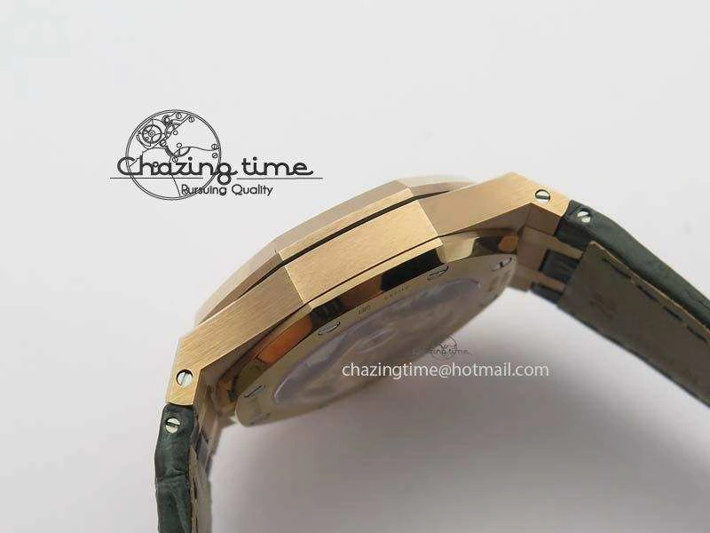 MoistureWicking Royal Oak 37mm 15452 RG Full Paved Diamonds JF 1:1 Best Edition Diamonds Dial On Leather Strap A 5031