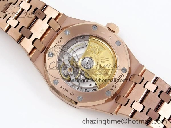 Cozy Royal Oak 37mm 15454 Frosted RG APSF 1:1 Best Edition RG Textured Dial on Frosted RG Bracelet SA3120 Super Clone 4462