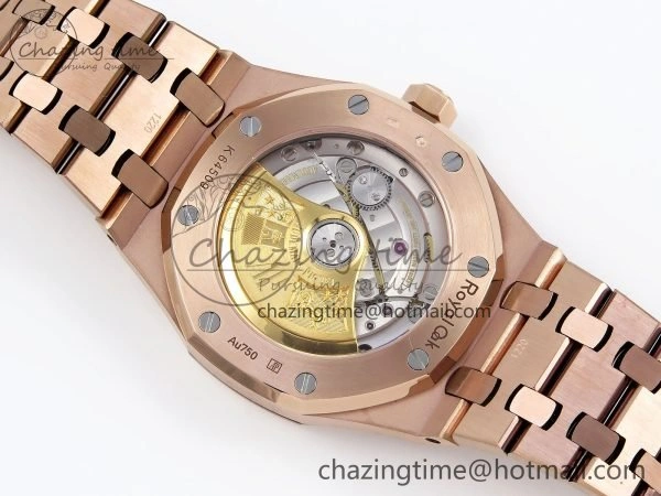 Cozy Royal Oak 37mm 15454 Frosted RG APSF 1:1 Best Edition RG Textured Dial on Frosted RG Bracelet SA3120 Super Clone 4462